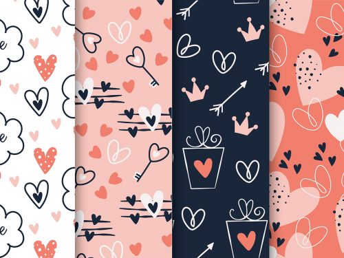 Hand Drawn Valentine's Day Pattern Collection