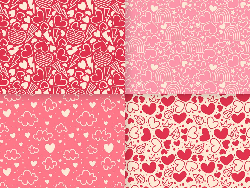 Hand Drawn Valentine's Day Pattern Collection