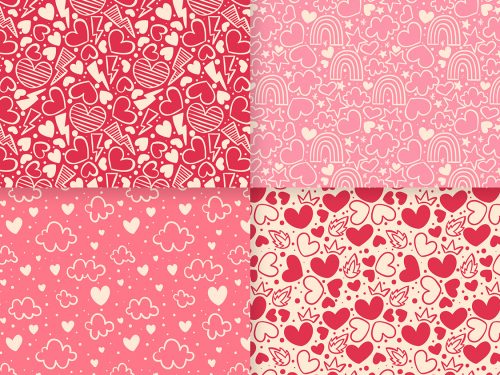 Hand Drawn Valentine's Day Pattern Collection