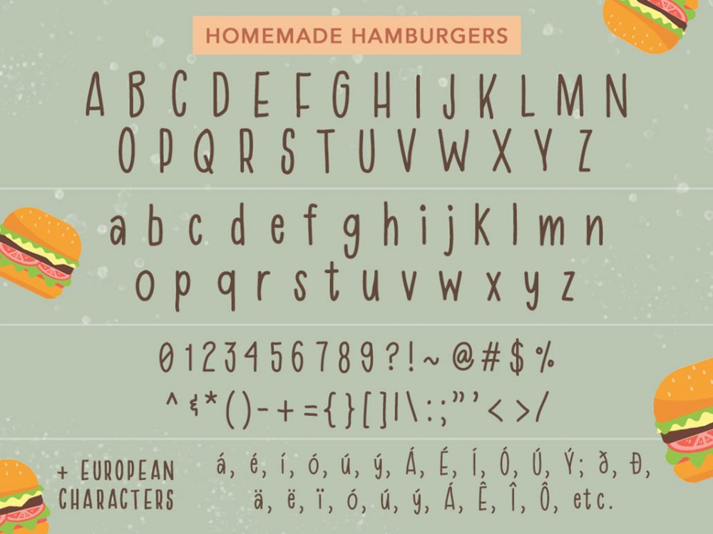 Homemade Hamburger Font