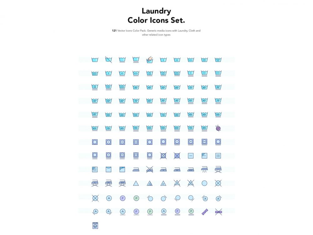 Laundry Icons Set