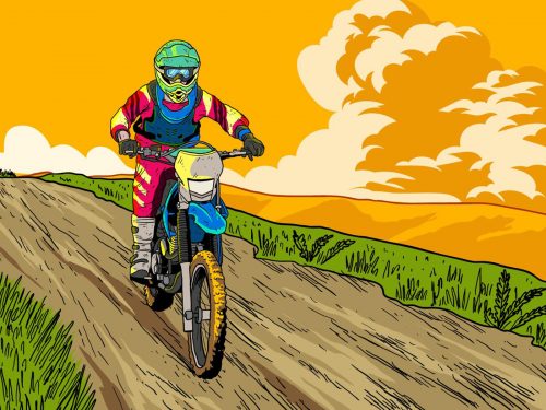 Let's Ride Dirt Bikes Illustration