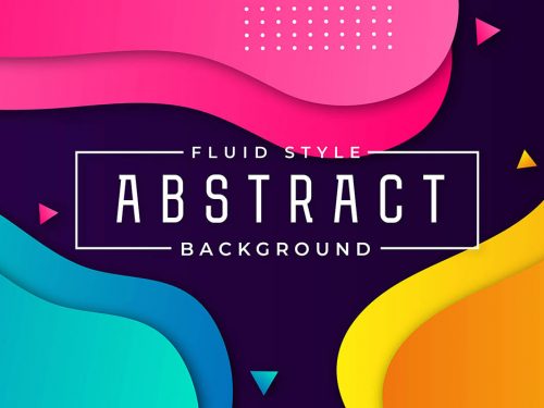 Neon Fluid with Geometric Shapes Background