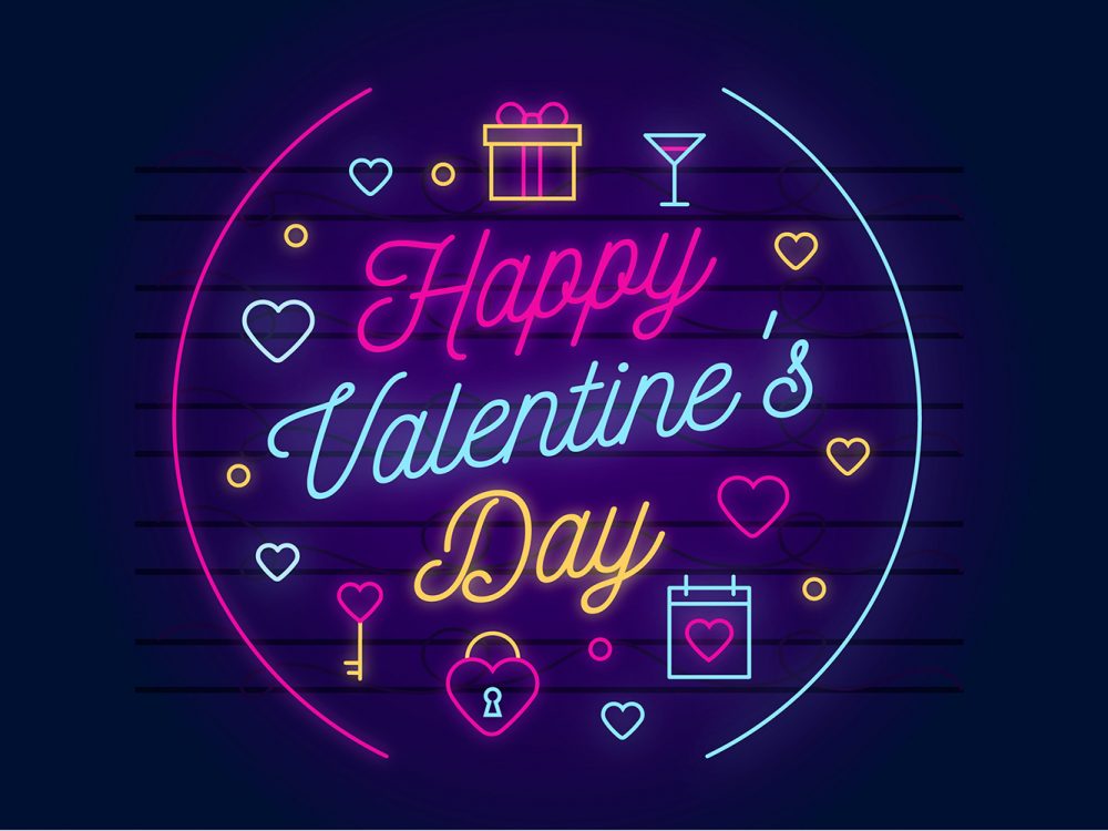 Neon Valentine's Day Background