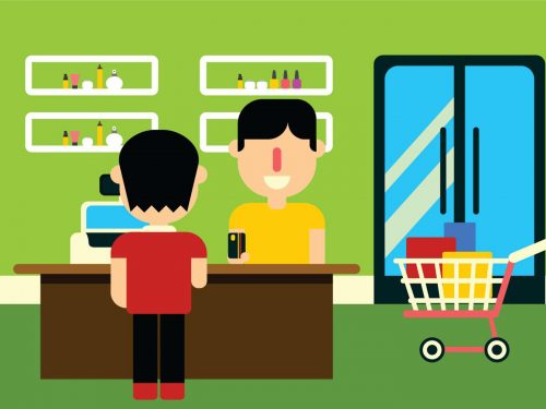 Shop at The Mall Illustration