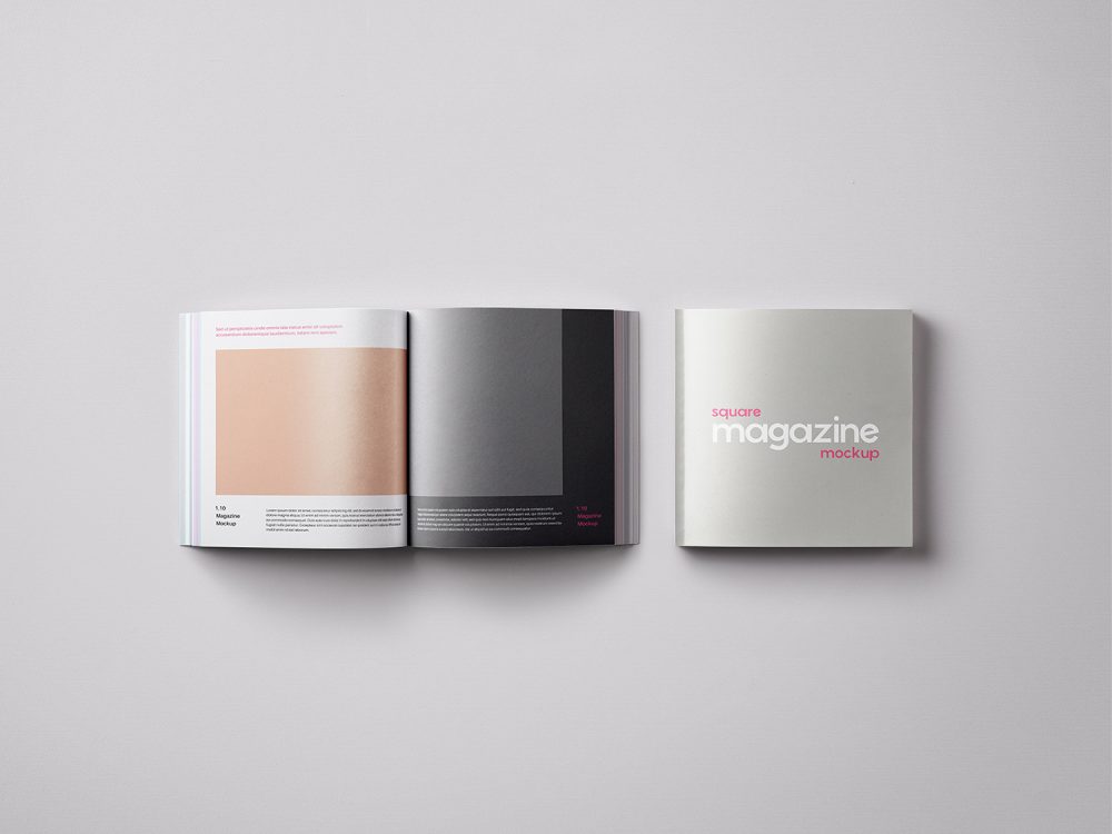 Square PSD Magazine Mockup