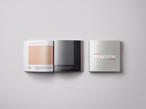 Square PSD Magazine Mockup