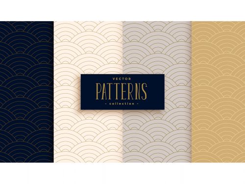 Stylish Chinese Traditional Curve Lines Pattern Set