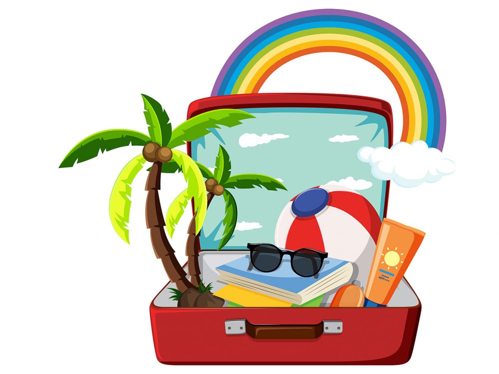 Summer Object in the Suitcase Illustration