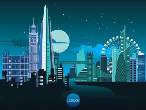 The Shard and The London Skyline Illustration