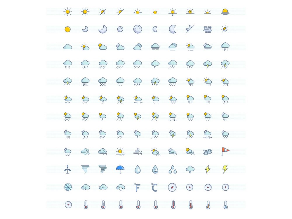 The Weather Color Icons Set
