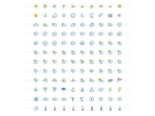 The Weather Color Icons Set