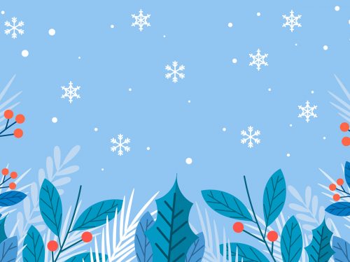 Winter Season Floral Background