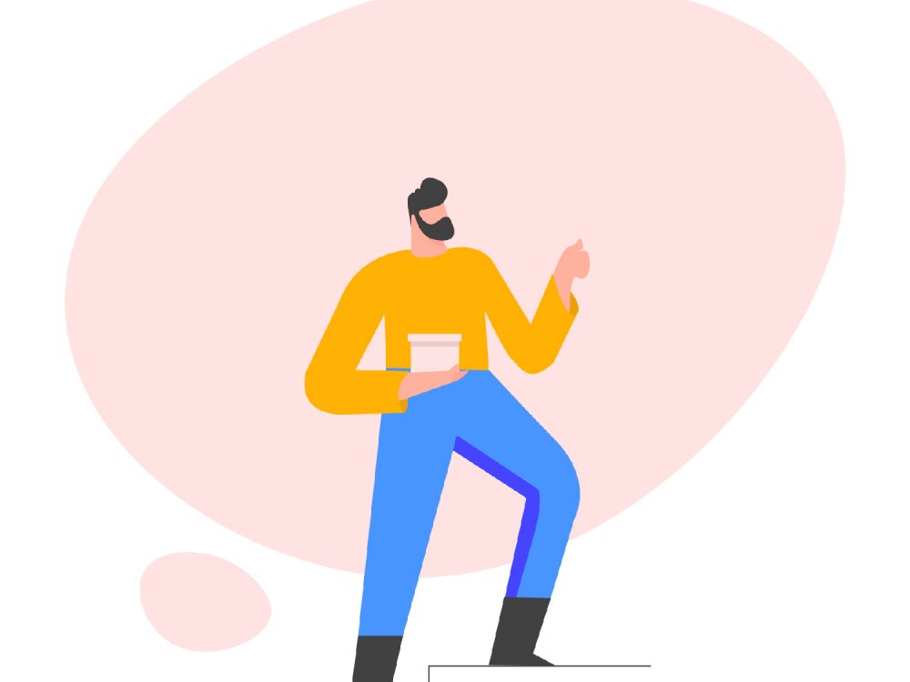 Аlternative Men With Little Box Vector