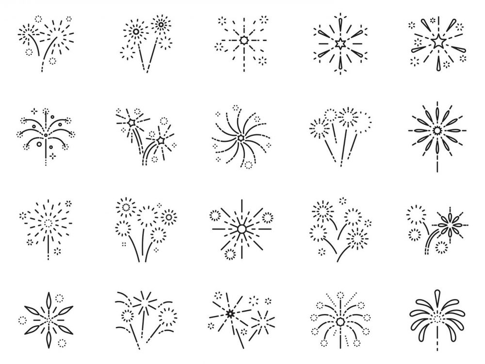 20 Fireworks Vector Icons