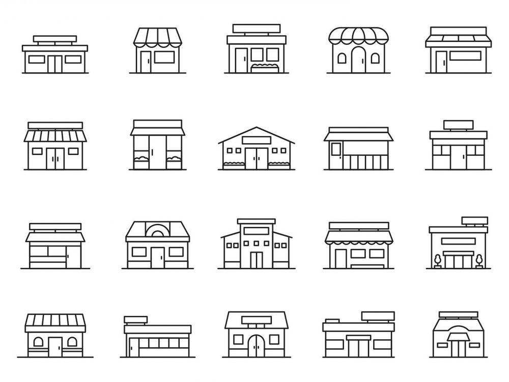 20 Front Shop Vector Icons