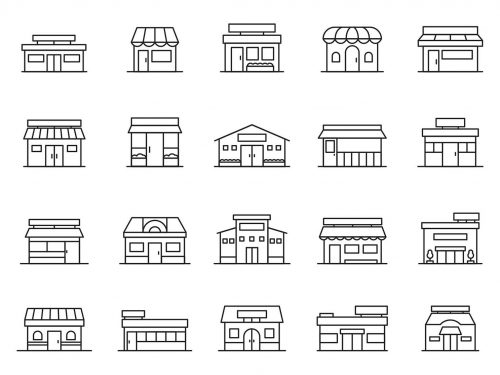 20 Front Shop Vector Icons