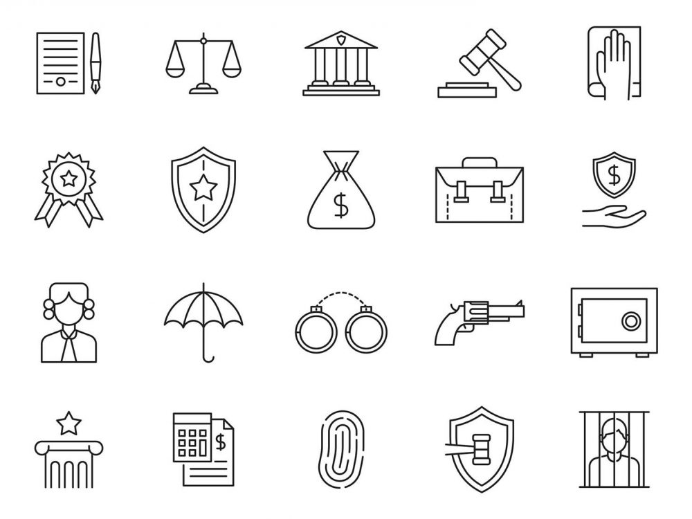 20 Law Vector Icons