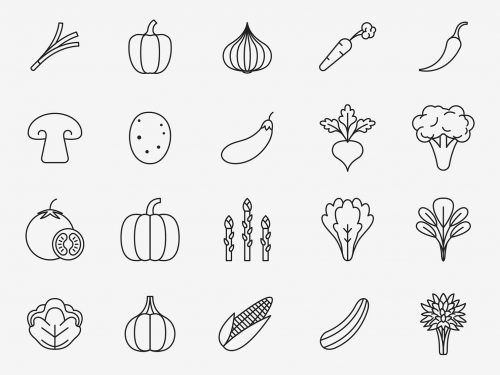 20 Vegetable Vector Icons