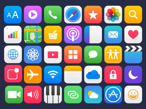 36 Apple Apps Vector Icons