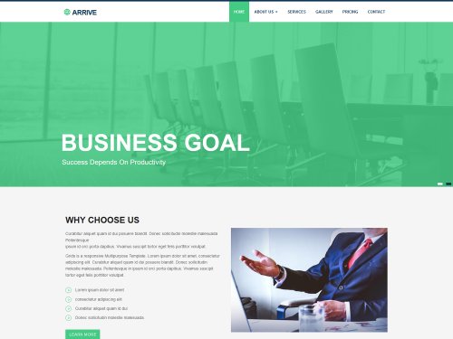 Arrive Business Responsive Website HTML Template