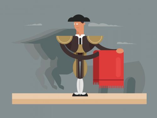 Bull Fighter Illustration