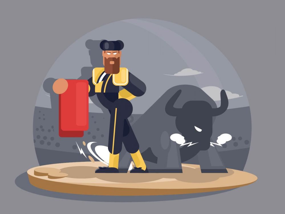 Bull Fighter Illustration