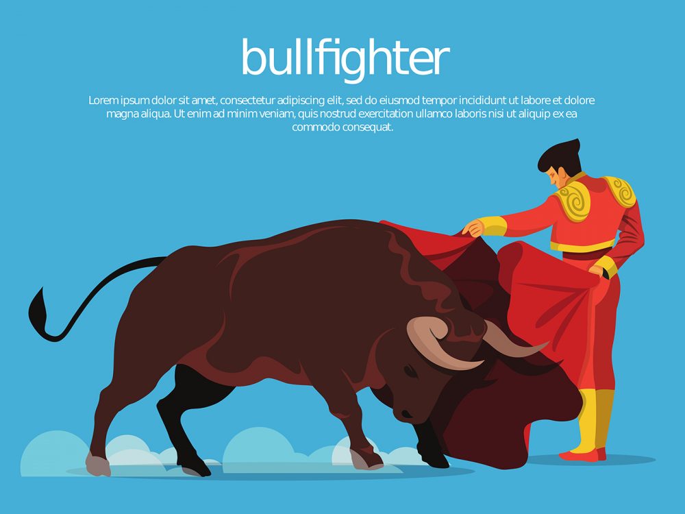 Bull Fighter Vector Illustration