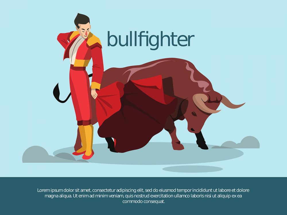 Bull Fighter Vector Illustration