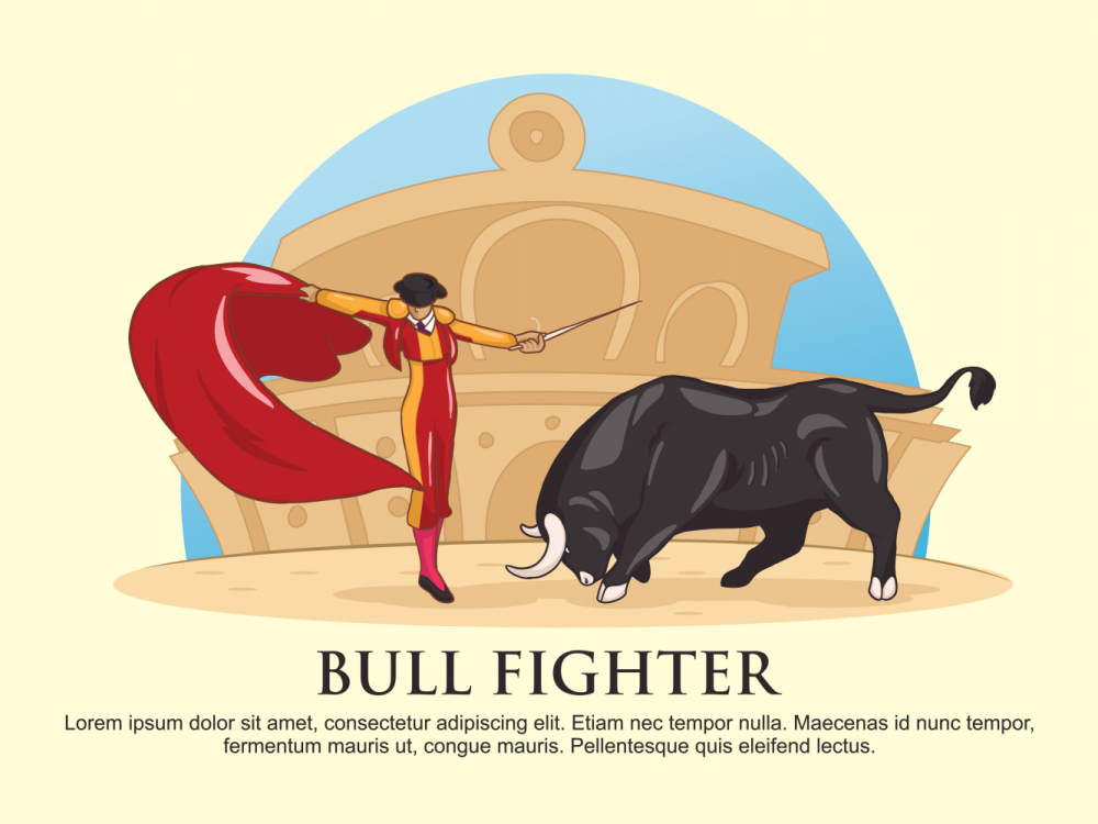 Bull Fighter Vector Illustration