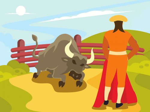 Bull Fighter Vector Illustration