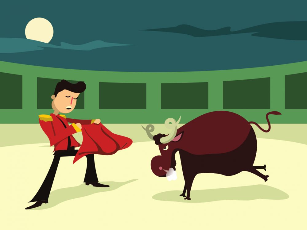 Bull Fighter Vector Illustration