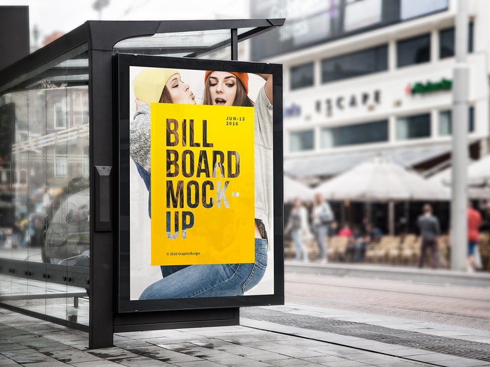 Bus Stop Billboard Mockup