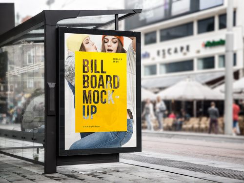 Bus Stop Billboard Mockup
