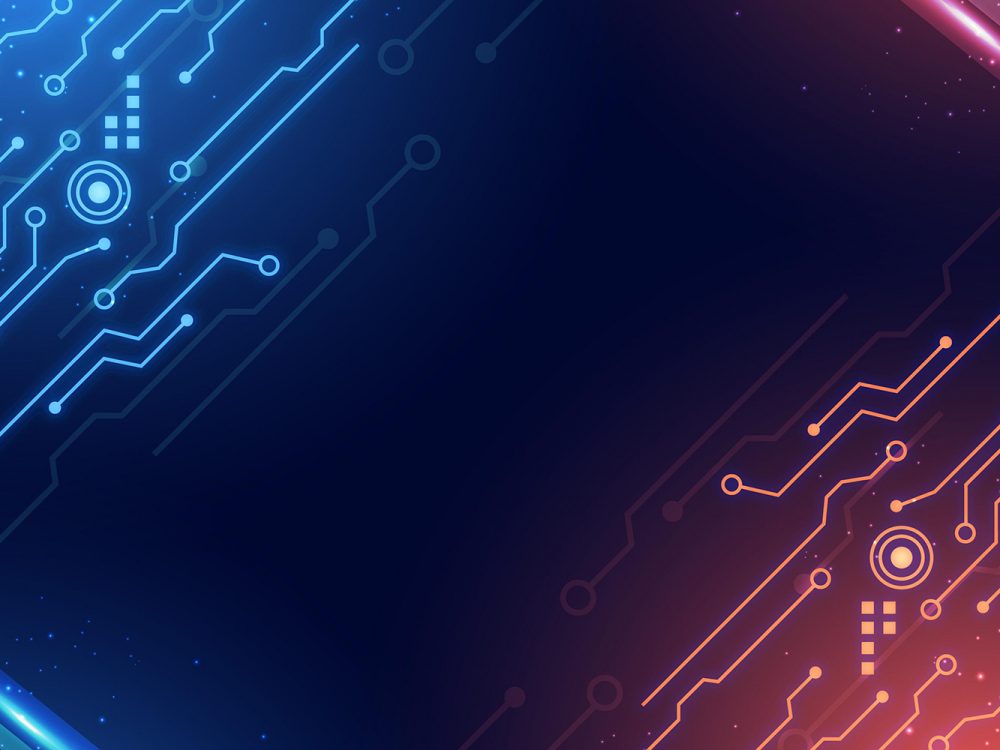 Circuits Blue and Red Gradient Digital Background