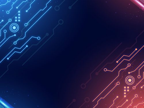Circuits Blue and Red Gradient Digital Background