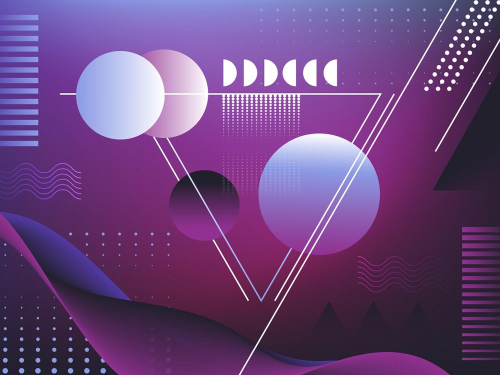 Dark Violet Gradient Geometric Background