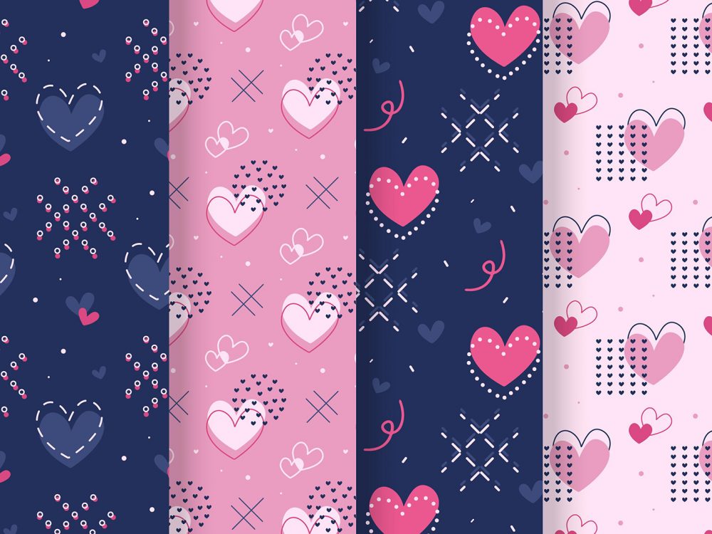 Drawn Valentine's Day Patterns Pack