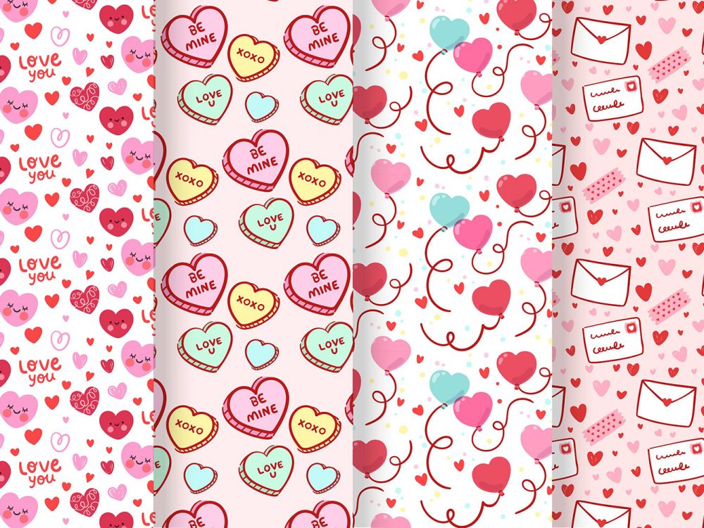 Flat Lovely Valentine's Day Pattern Collection