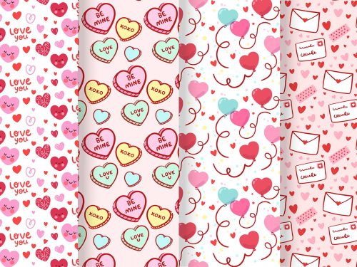 Flat Lovely Valentine's Day Pattern Collection