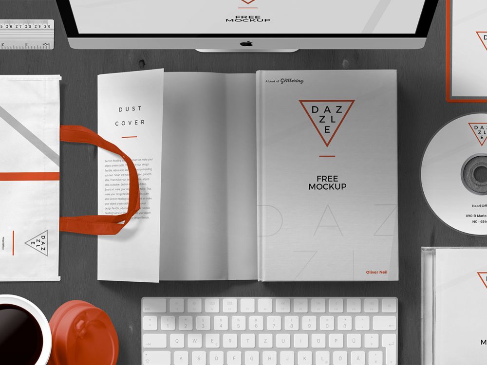 Free Book Cover Mockup Scene