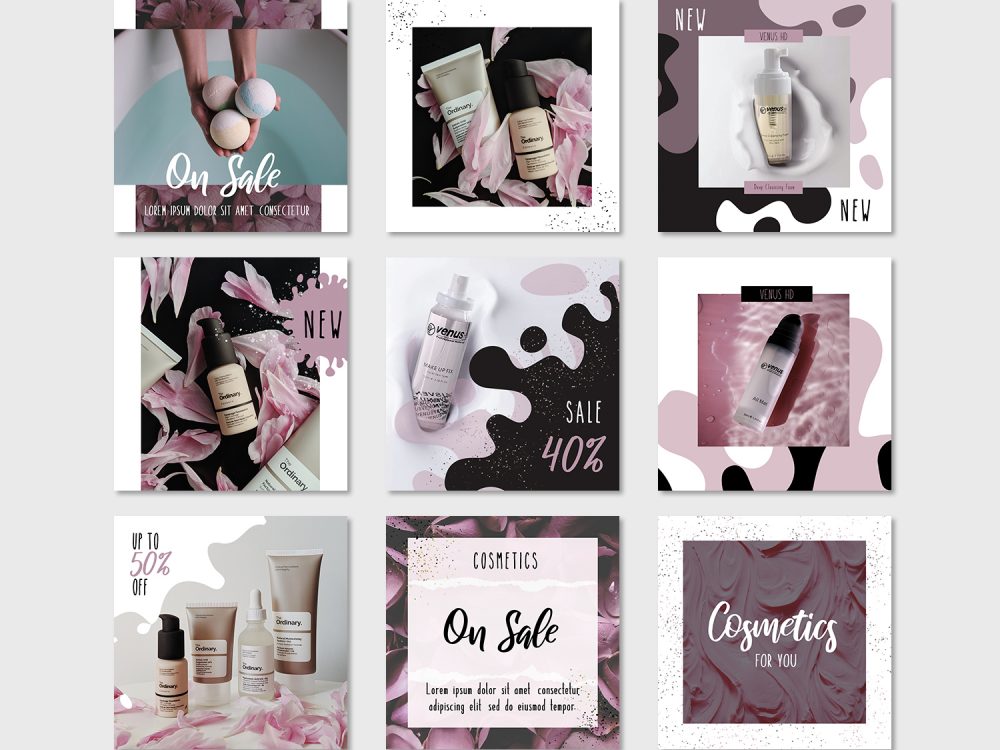 Free Cosmetics Instagram Set Templates