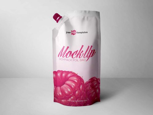 Free Doypack Foil Bag Mockup