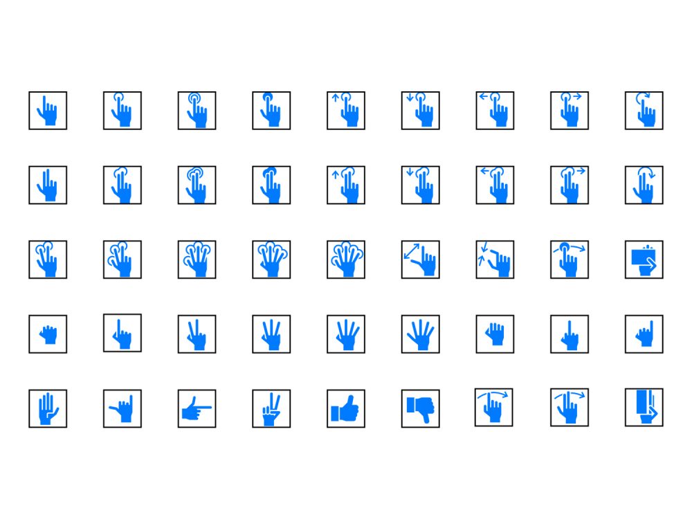 Free Hand Gestures iOS Tab Bar Icons