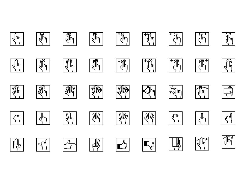 Free Hand Gestures iOS Tab Bar Icons 2
