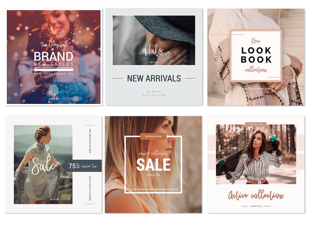 Free Instagram Fashion Social Media Templates PSD