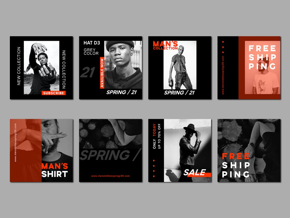Free Man’s Collection Instagram Posts Template