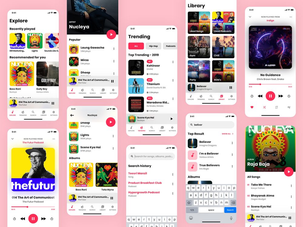 Free Music App UI Kit