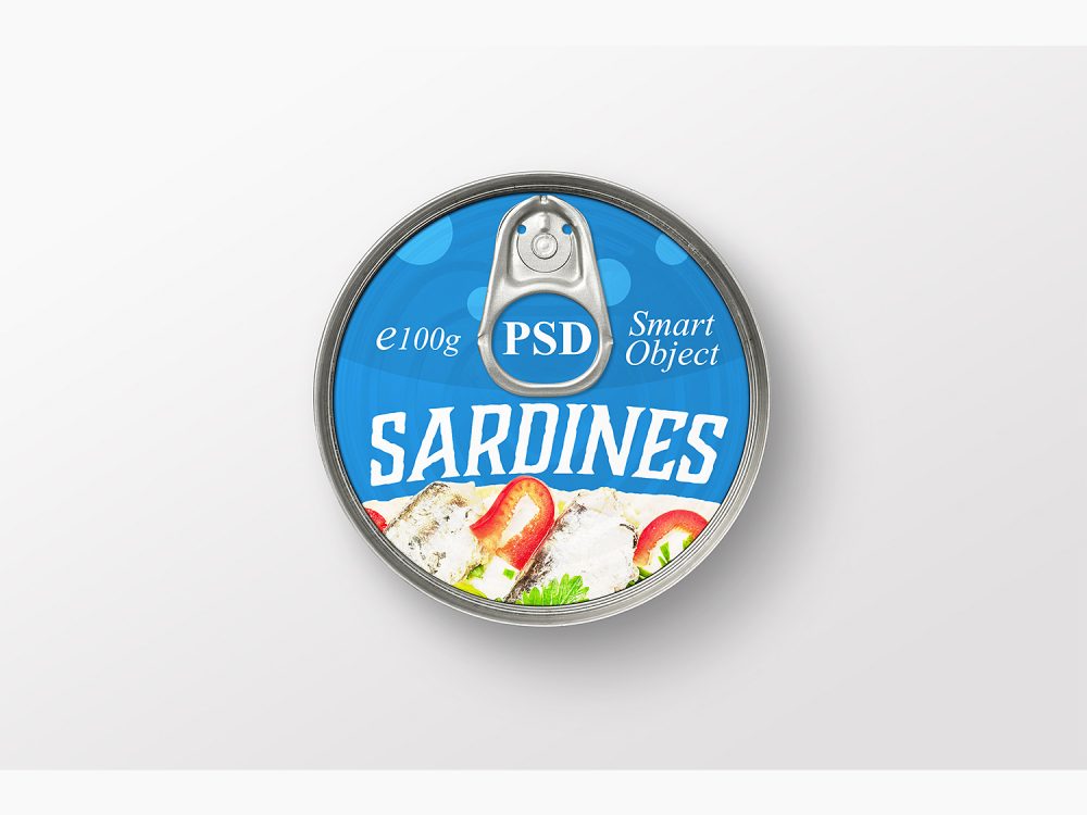 Free Round Tin Can Mockup Top View