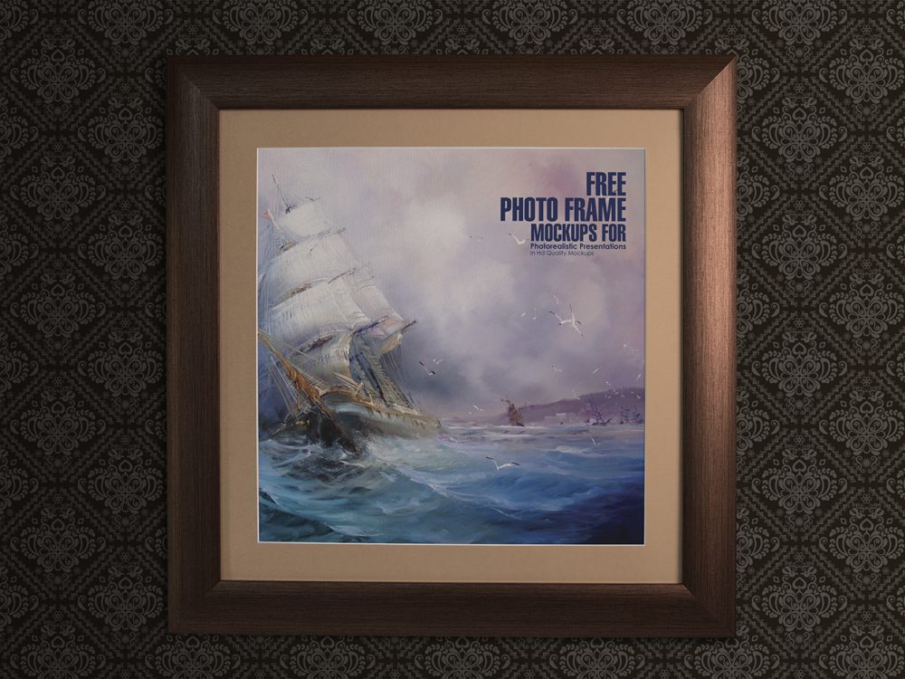 Free Wooden Wall Frame Mockup